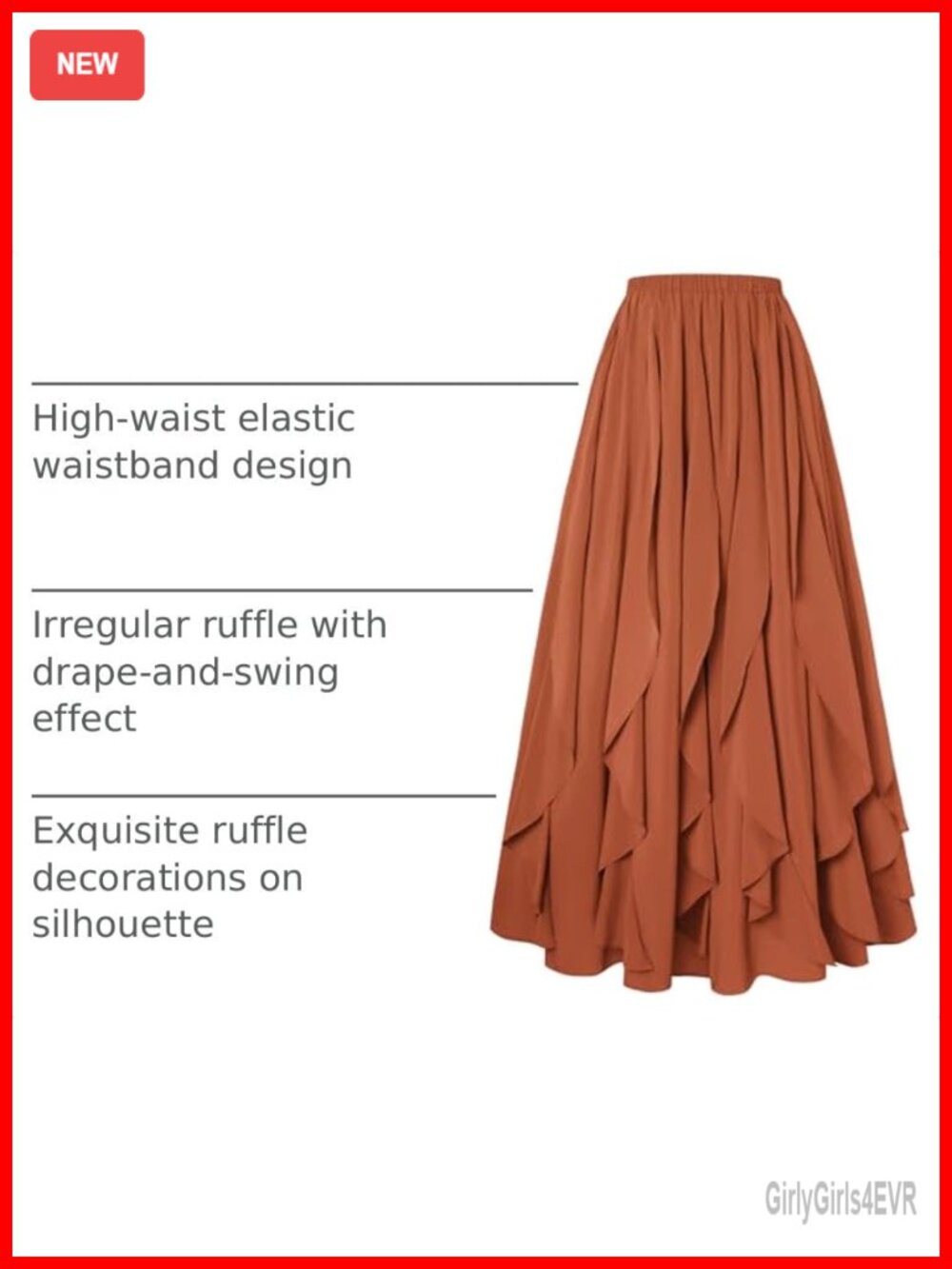 Chiffon Maxi Skirt Renaissance Ruffle Ruffle High Waist Flowy Boho - Picture 3 of 6